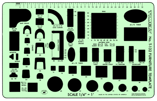 1/4 Scale Timely Furniture Template - Miniature Dollhouse Furniture for DIY Crafts & Model Scenes