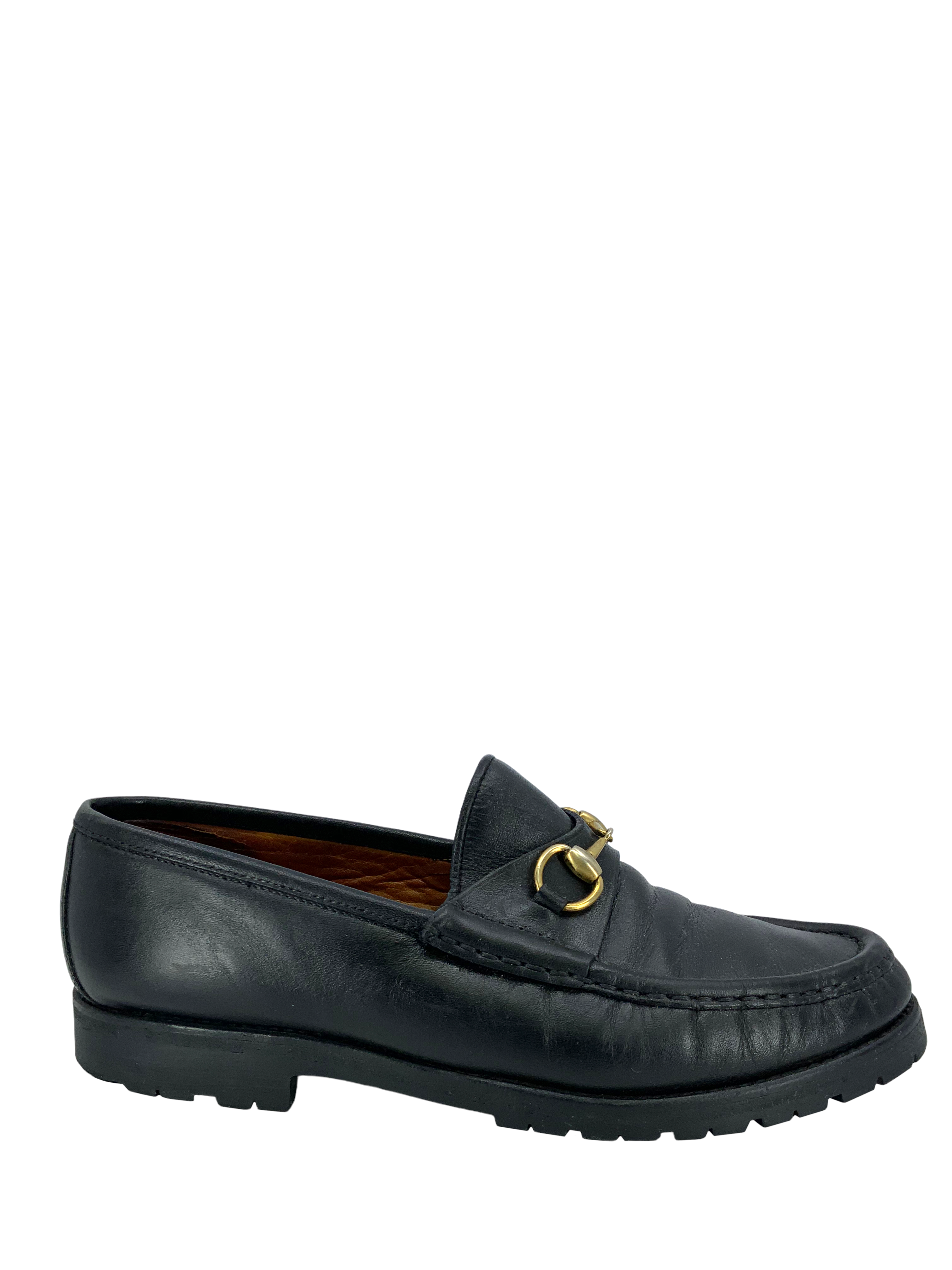 Gucci Classic Horsebit Leather Lug Sole Loafers for Women - Size 7 | Comfortable & Stylish Slip-On Shoes for Office, Party & Daily Wear