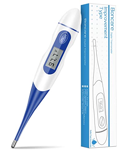 Fast & Accurate Digital Oral Thermometer for Adults - 60-Second Fever Reading (Blue) | Home, Clinic & Travel Use