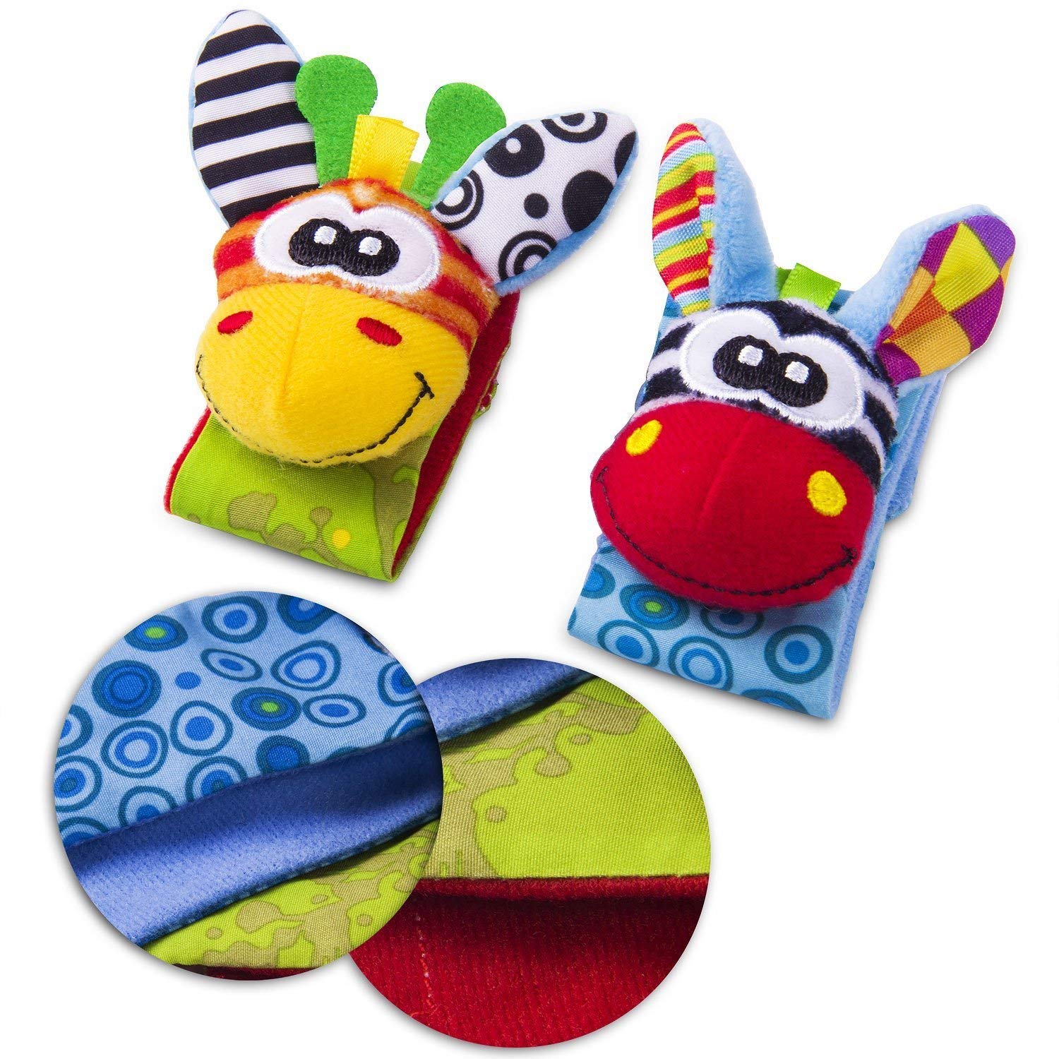 Funky Planet Sozzy Socks Baby Sensory Toys - 4pcs Soft Foot Rattles for Newborns & Infants | Developmental Hand-Foot Toys for Early Learning & Motor Skills | Perfect for Playtime, Tummy Time & Sensory Stimulation