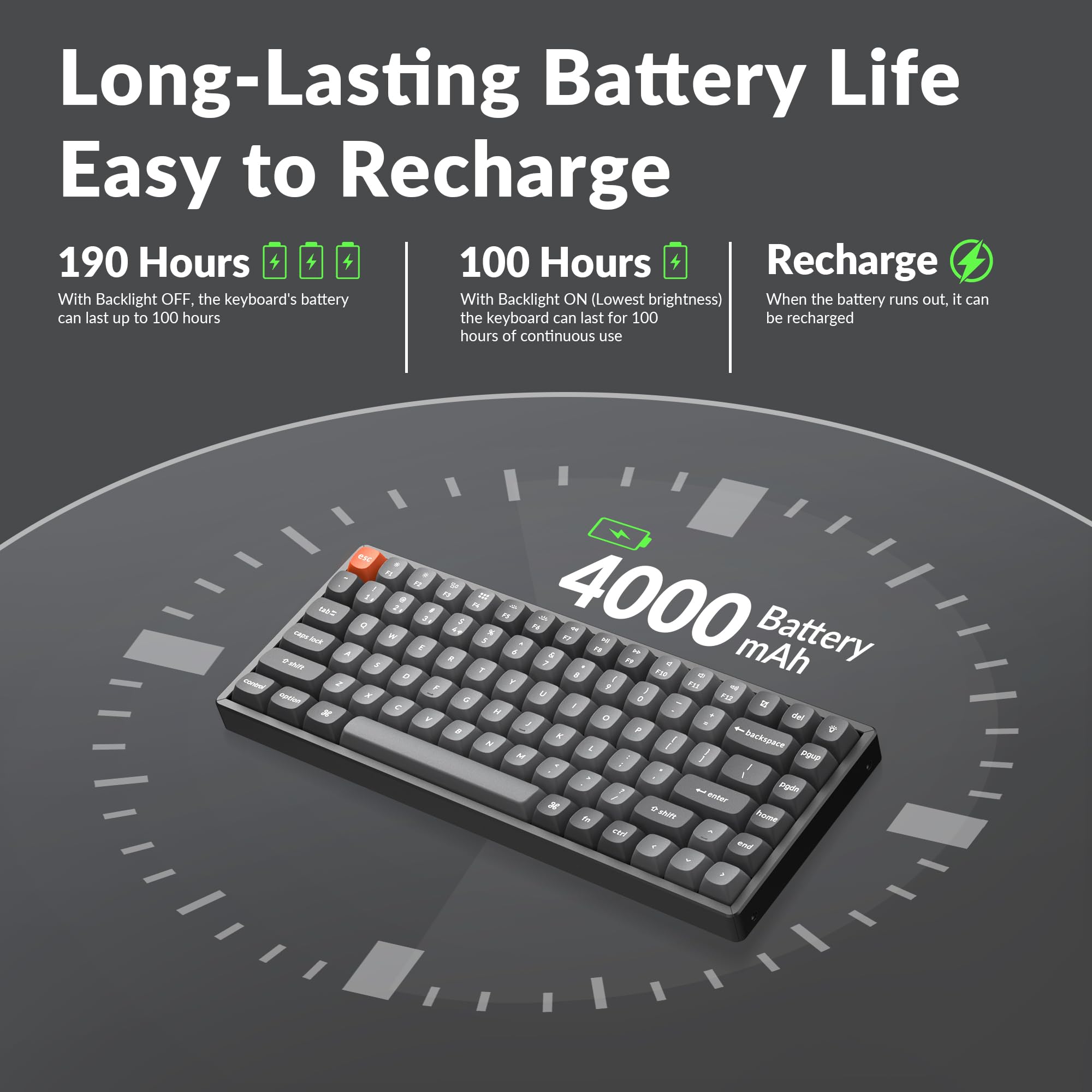 Keychron K2 Max Wireless Mechanical Keyboard - 75% Layout, RGB Backlit, Aluminum Frame, Red Switches | QMK/VIA Programmable, 2.4GHz & Bluetooth | Compatible with Mac, Windows, Linux | Perfect for Gaming, Coding & Office Work