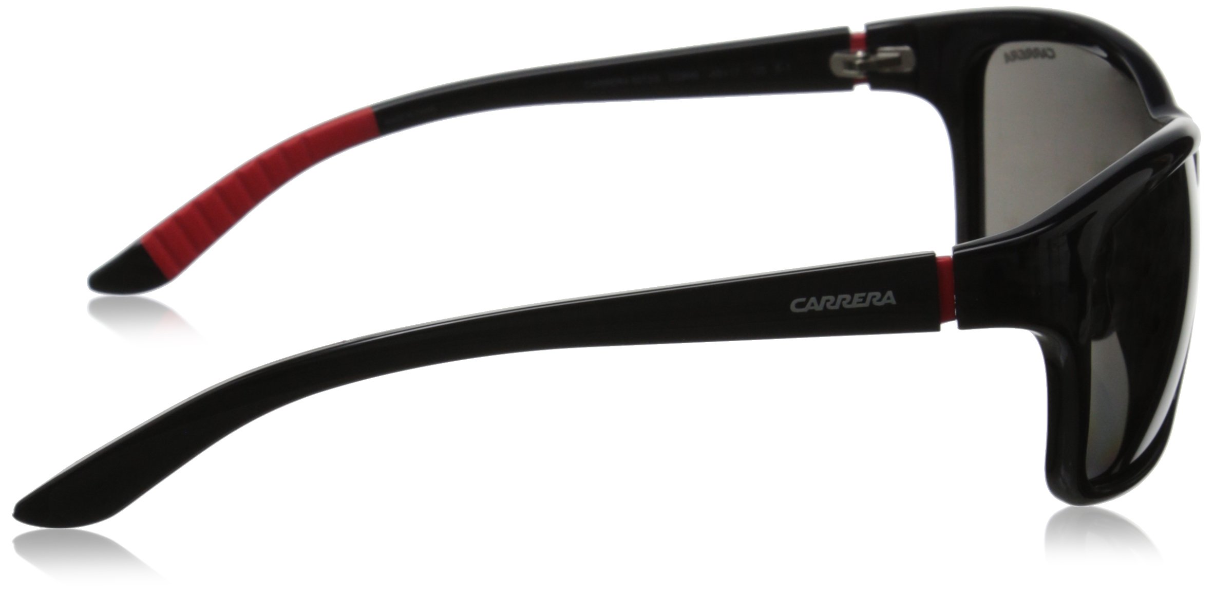 Carrera CA8013/S Polarized Sunglasses - Shiny Black & Gray Rectangular Frame (58mm) | UV Protection & Anti-Glare for Driving, Outdoor Sports & Fashion | Safilo Group