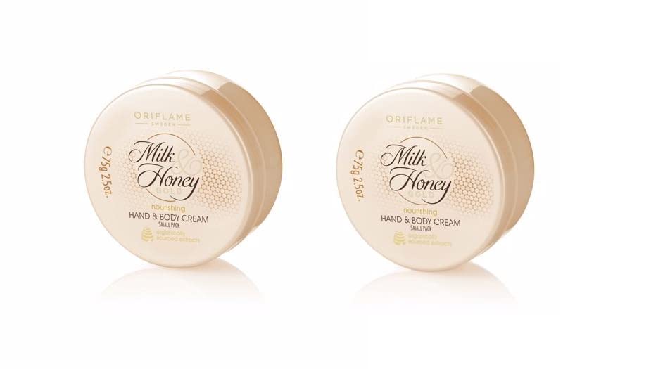 Ori Flame Milk & Honey Gold Nourishing Hand & Body Cream - 2 Pack (75 x 2g Each) - Ultra Hydrating for Dry Skin - Perfect for Winter Care & Daily Moisturizing