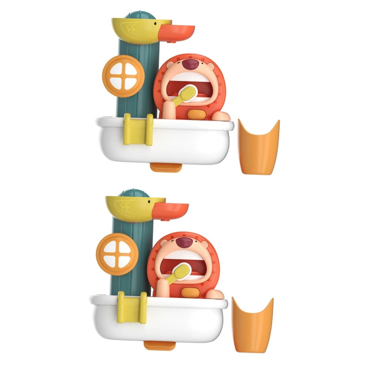 VICASKY 2 Sets Wind Up Walking Bath Toys - Cute Lion Floating Bathtub Toys for Kids, Safe Plastic Water Play Fun for Toddlers & Babies - Perfect for Bathtime, Pool Parties & Sensory Play