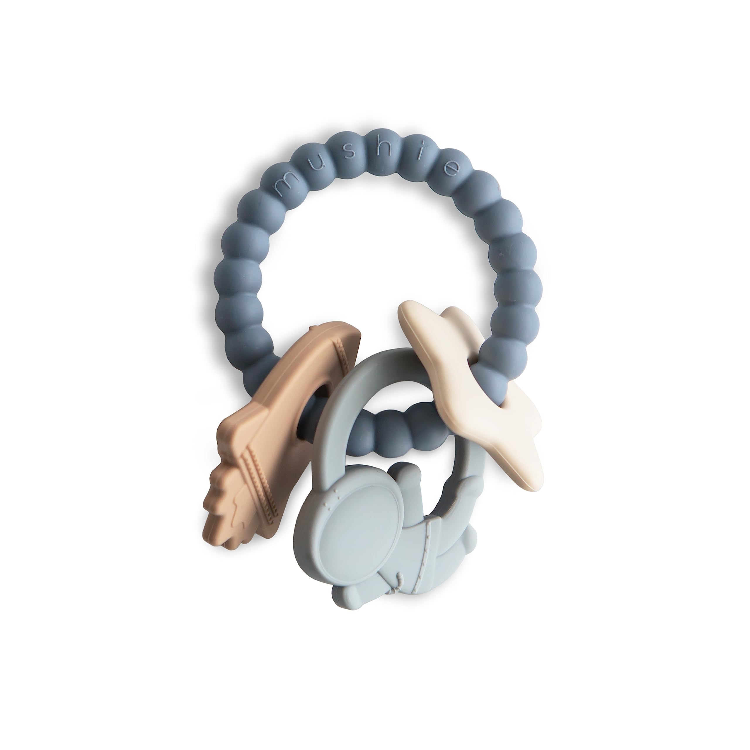 mushie Silicone Space Teether Ring - BPA-Free Baby Teething Toy for Soothing Sore Gums - Perfect for Infants & Toddlers (6+ Months) - Great for Home, Travel & Daycare Use