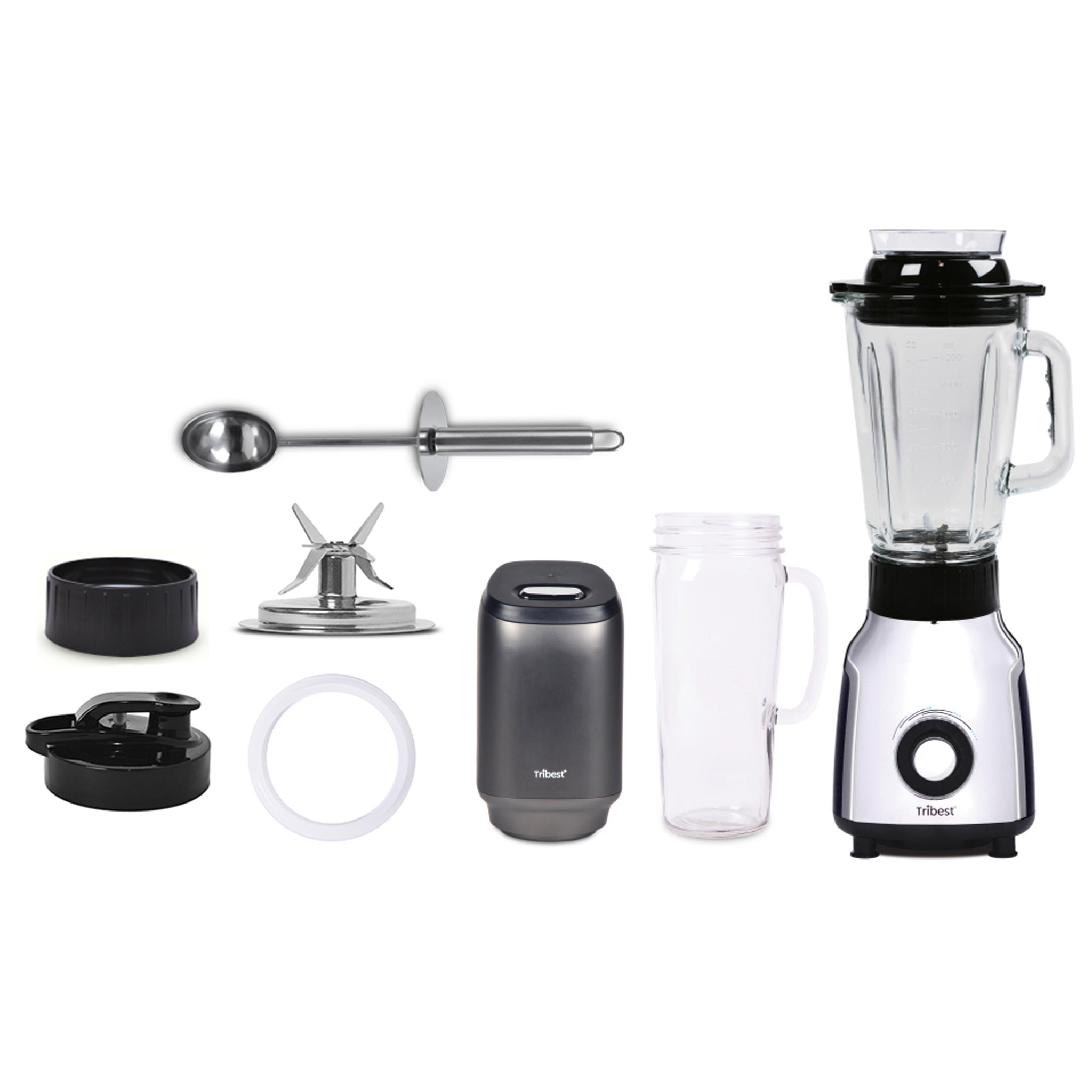 Refurbished Glass Personal Blender with Vacuum Seal - Portable Smoothie Maker for Protein Shakes, Juices & Healthy Drinks - Perfect for Home, Office & Gym Use