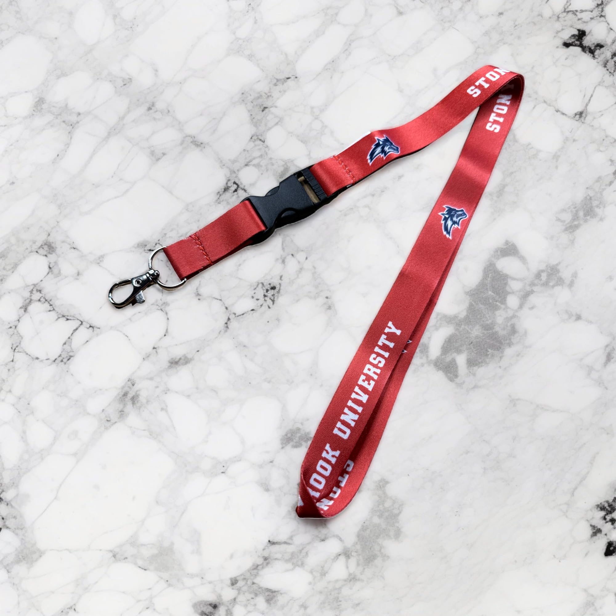 Stony Brook University Seawolves Lanyard with Detachable Breakaway Snap Buckle - Cactus Design Keychain for Car Keys & ID Badge Holder (Red) - Perfect for Campus Events, Work, and School Accessories