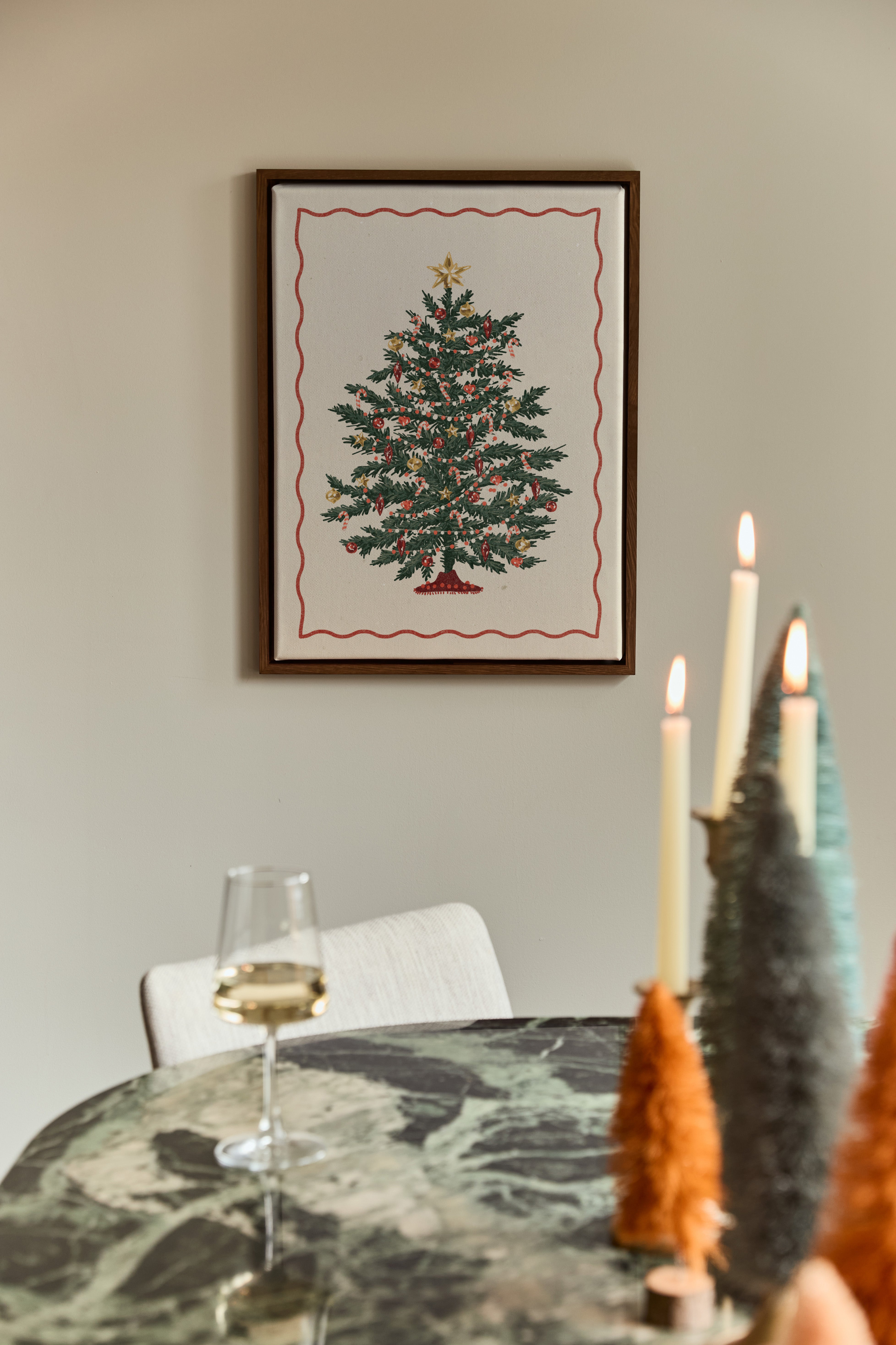 Happy Holiday Tree Canvas Wall Art - Christmas Decor for Home, Office & Gifts - Perfect for Living Room, Bedroom & Holiday Party Decorations