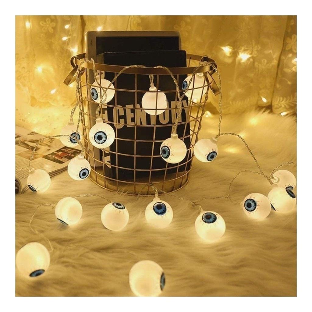 Halloween Ghost Lights Set of 3 - 6m 40 LED String Lights with Ghost Eyes Design for Indoor/Outdoor Halloween Party Decorations, Pumpkin Patch, Haunted House, and Garden Lighting