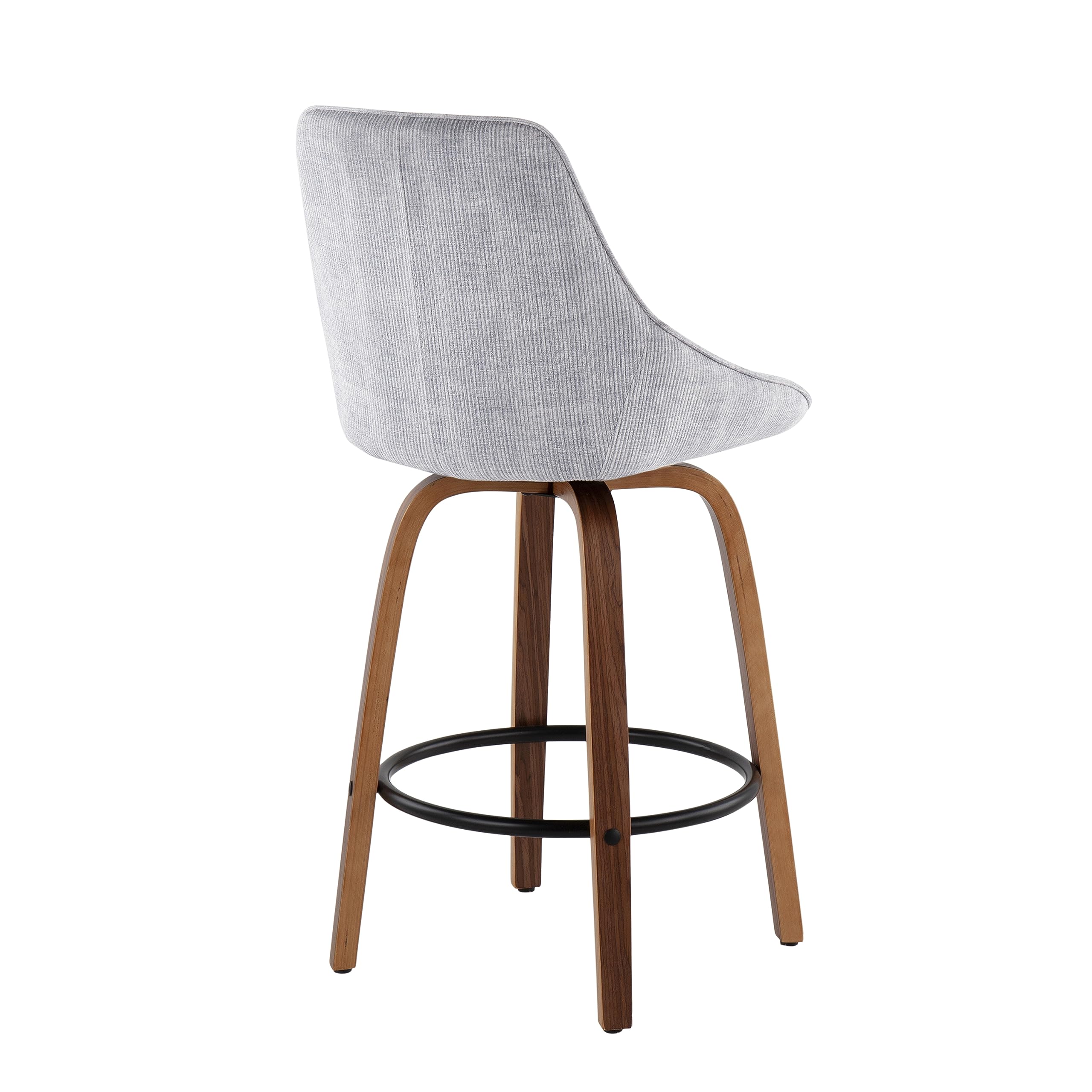 LumiSource Diana Walnut Wood Counter Stools Set of 2 - 24
