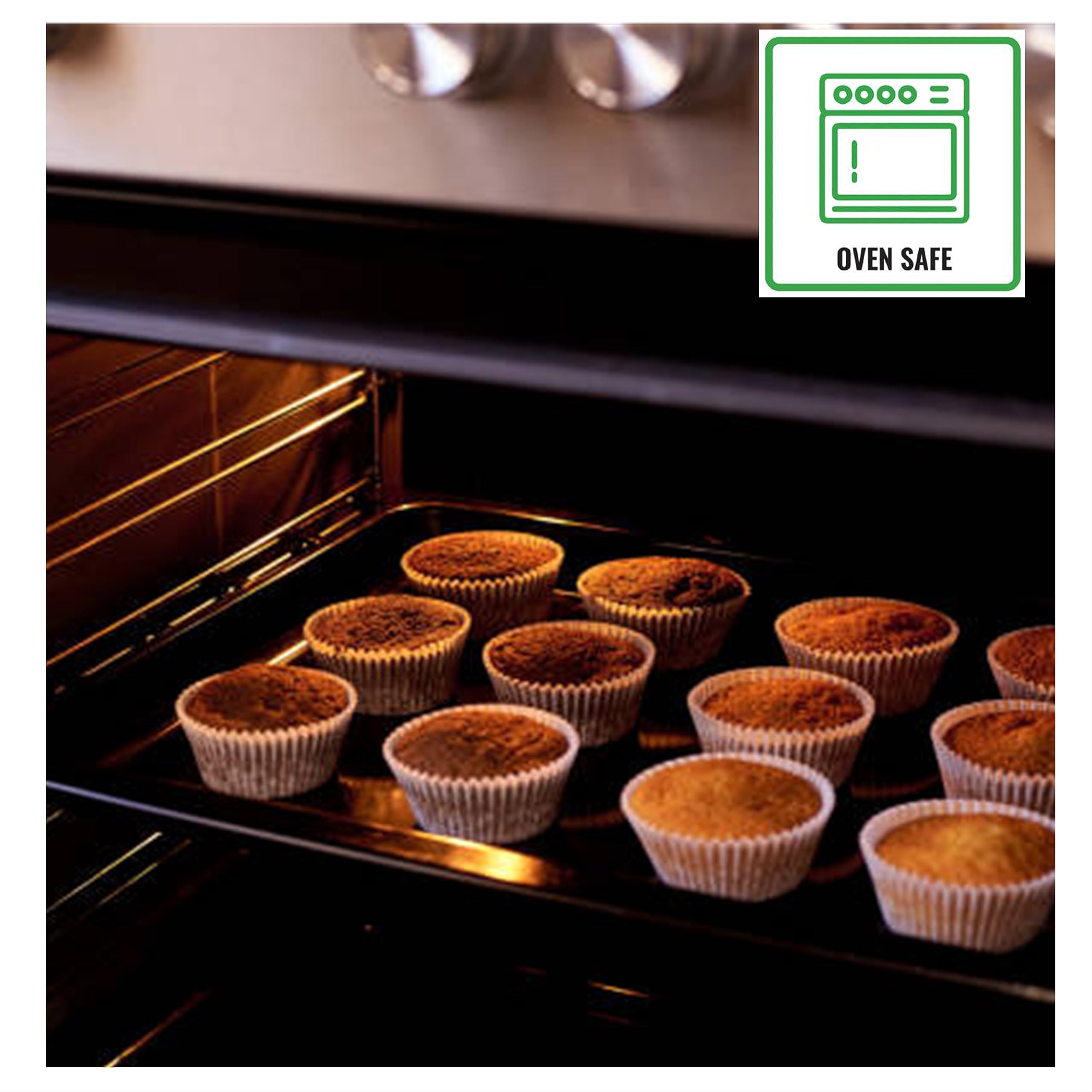 Mr Miracle Standard Size Baking Cups - 500 Pack Premium White Grease-Proof Cupcake Liners, Oven & Microwave Safe Paper Baking Cups for Muffins, Cakes, Desserts - Perfect for Home Baking, Parties & Holiday Treats
