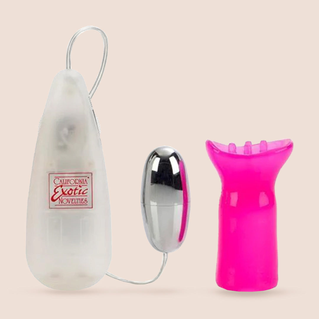 CalExotics P—ssy Pleaser™ Clit Stimulator with Wired Remote Control - Powerful Clitoral Vibrator for Solo Play & Couples Use