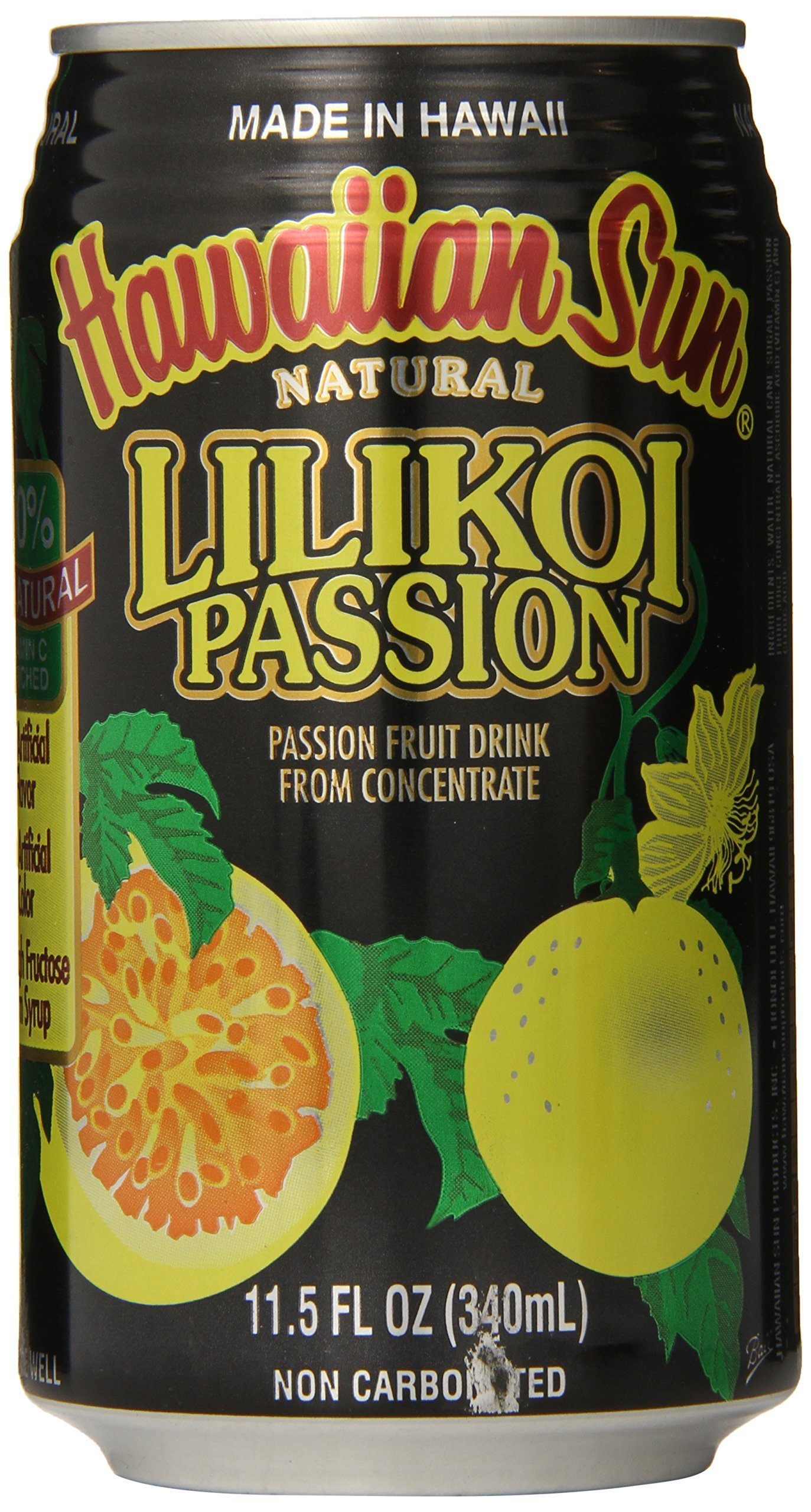 Hawaiian Sun Lilikoi Passion Fruit Juice Drink - 11.5 Fl Oz (Pack of 24) | Tropical Flavored Beverage for Breakfast, Snacks & Parties | Refreshing Hawaiian-Inspired Drink