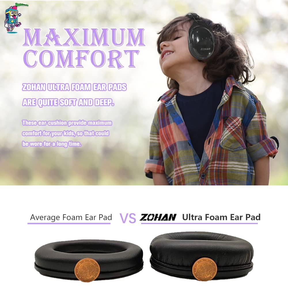 ZOHAN 030 Kids Noise Cancelling Headphones for Autism - Comfortable Ear Protection for Sensory Sensitive Children - Perfect for School, Travel, and Therapy Sessions