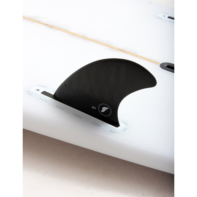 Futures 2+1 Surfboard Fins with 7 Center Fin - SB1 Pair + Performance 7 - C6 Alpha Black & Stripes - Perfect for Shortboards and Performance Surfing