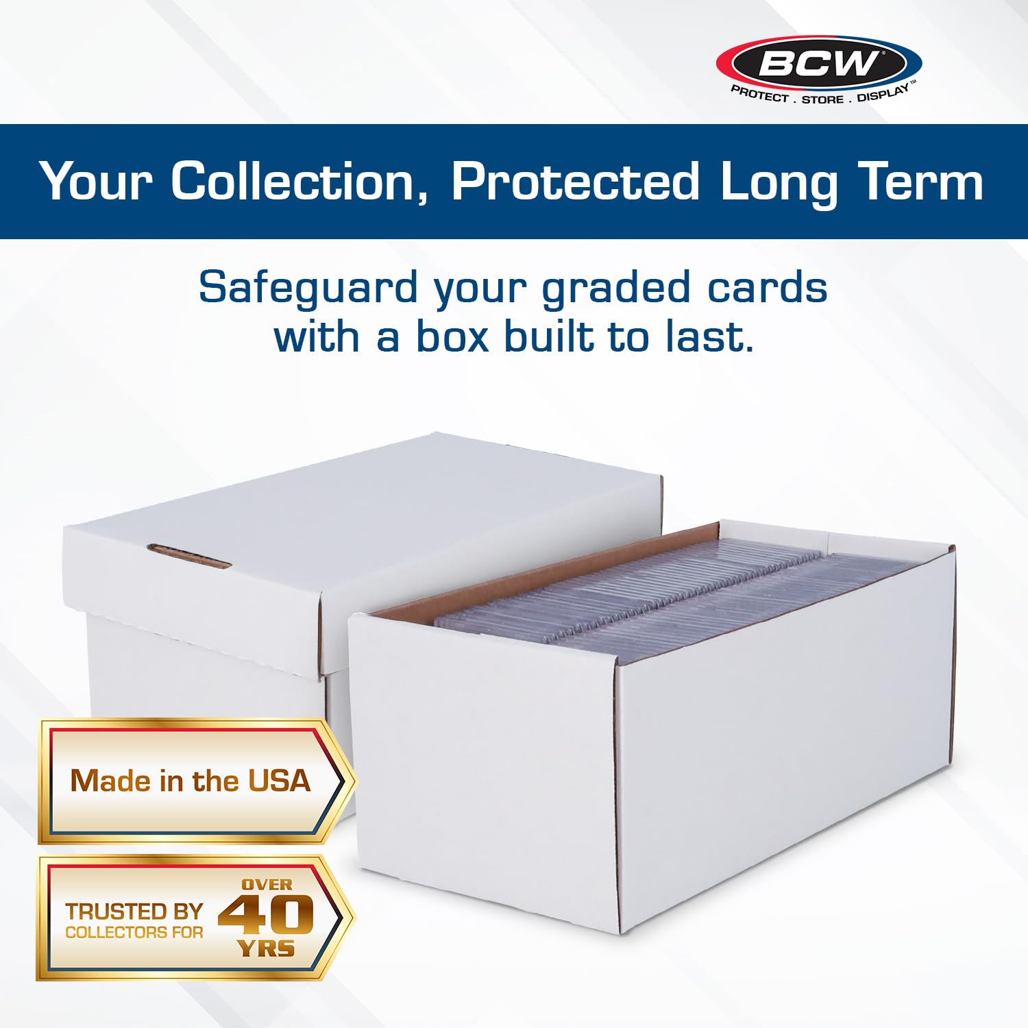 BCW 3ct Graded Shoe Box - Premium Card Storage Holds 300 Toploaders & 100 Graded Cards - Perfect for Sports Cards, Trading Cards & Collectibles Organization