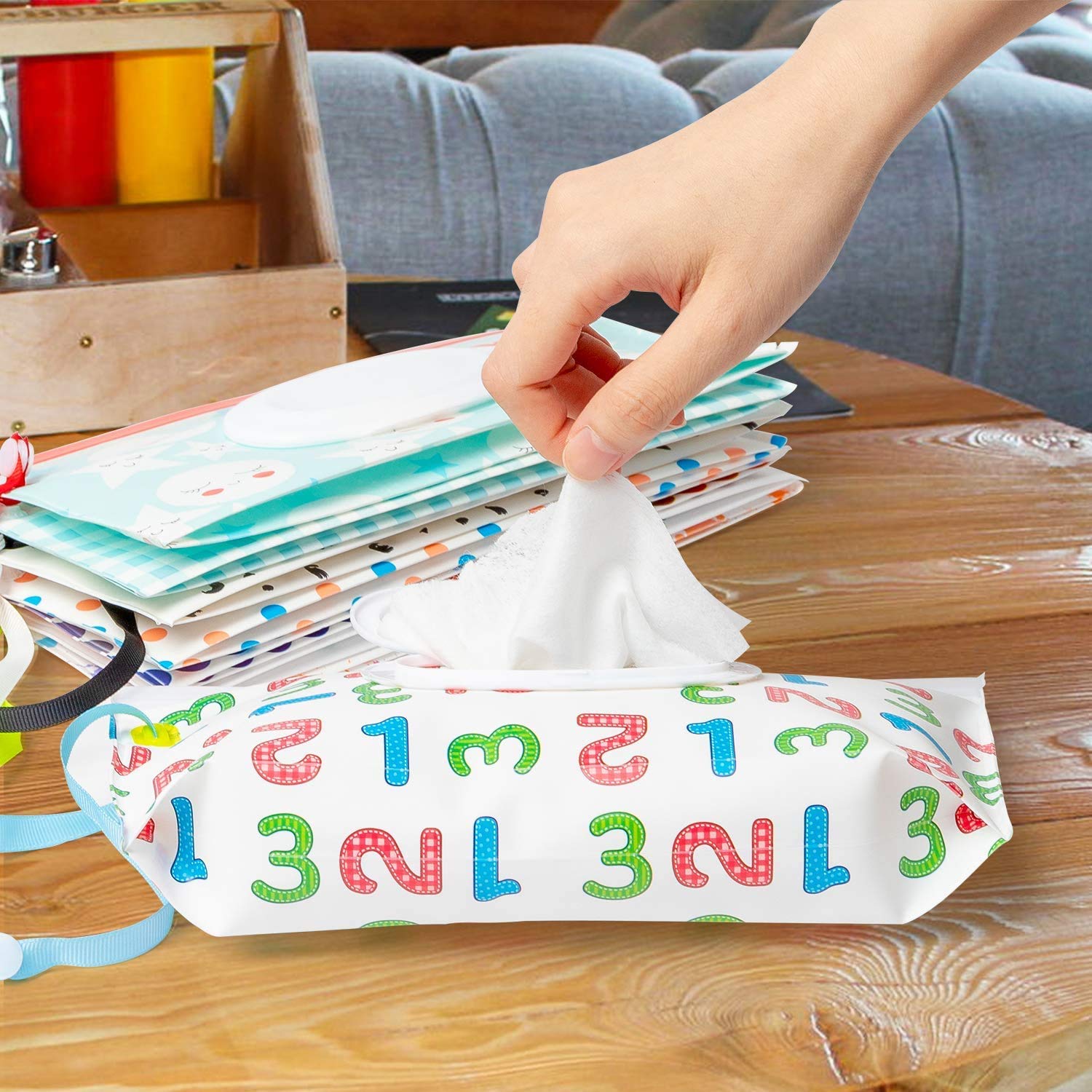 4 Pack Reusable Wet Wipe Dispenser - Travel-Friendly Moist Tissue Holder for Baby Diaper Bags, On-the-Go Wipes Case | Perfect for Diaper Changes, Outdoor Adventures & Daily Hygiene
