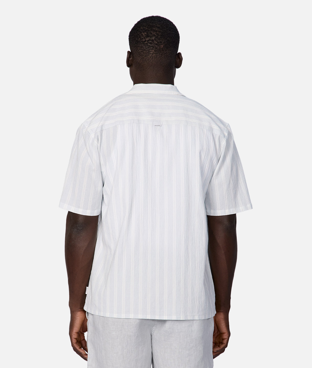 Premium Striped Short Sleeve Shirt for Men - Soft Cotton Breathable Summer Top in Mint Cream | Casual Wear, Office Outfit & Vacation Style