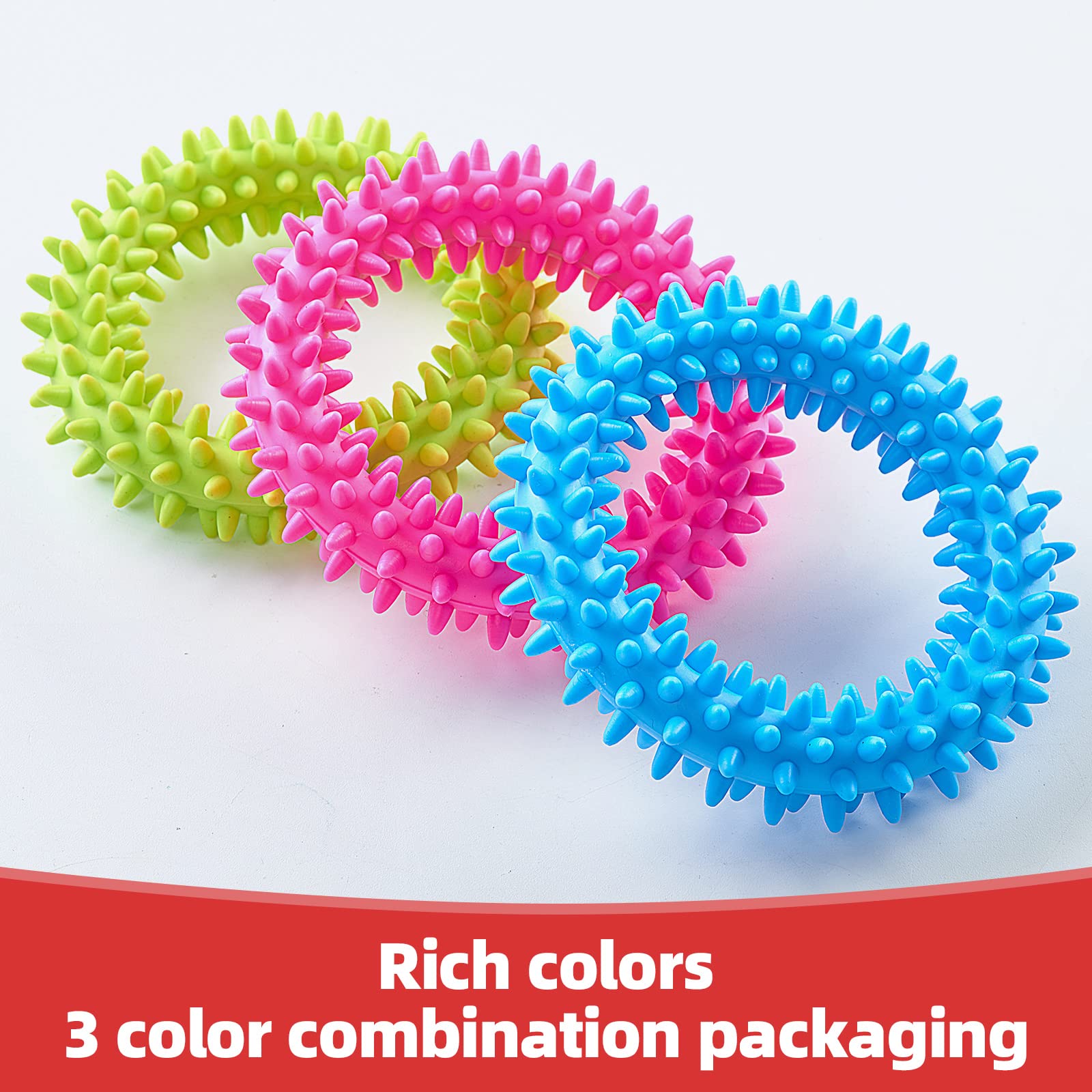 Hurray 3 Pack Puppy Teething Chew Toys for Small Dogs - Relieves Itching & Cleans Teeth, Safe Rubber Dental Chew Toy for Puppies Up to 15 lbs - Perfect for Teething Relief, Dental Care, and Playtime at Home or Outdoors