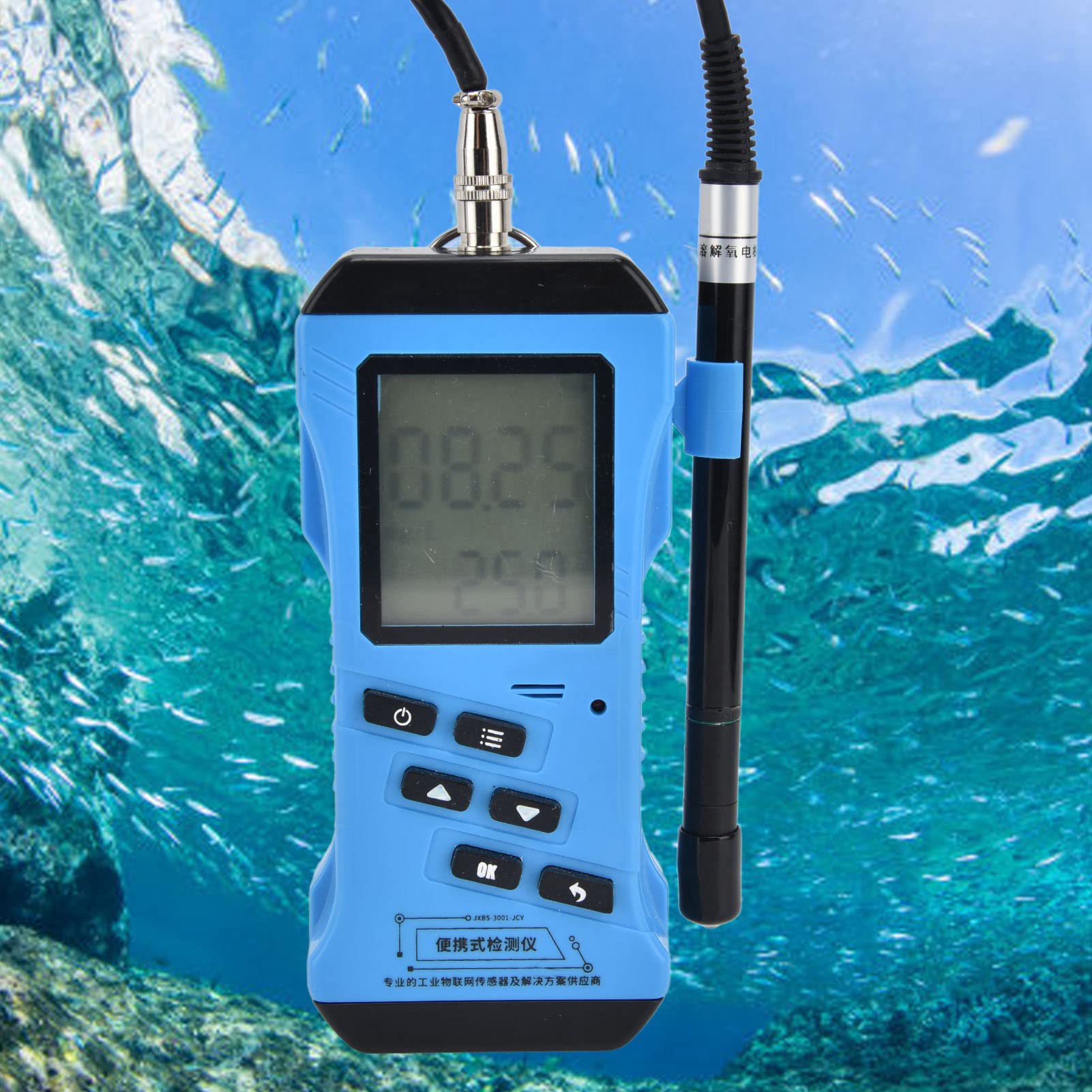 Portable LCD Dissolved Oxygen Meter - High Sensitivity Water Tester with Backlight for Aquariums, Ponds & Swimming Pools | Perfect for Water Quality Testing in Hydroponics, Fish Tanks and Aquatic Research