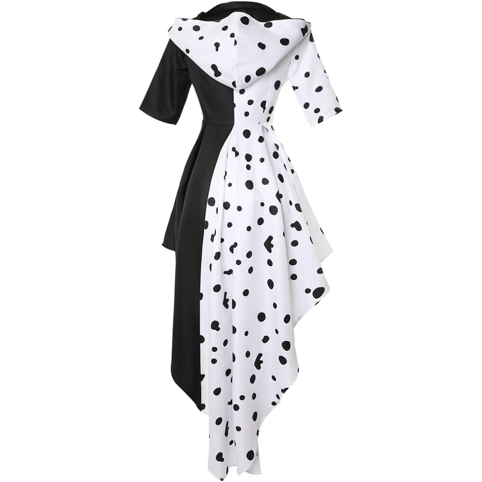 Kids Black & White Dalmatian Costume Dress - Halloween Cosplay Cloak Skirt Outfit for Girls | Perfect for Halloween Parties, Dress-Up & Themed Events