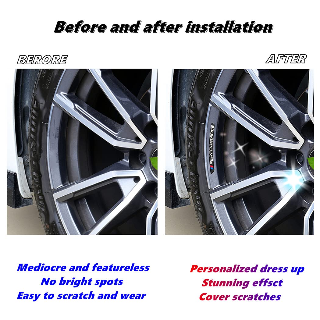 4PCS 3D Wheel Hub Stickers - Car Logo Badge Decals - Aluminum Alloy Material (Black) - Upgrade Your Car's Style for Street Racing & Show Cars