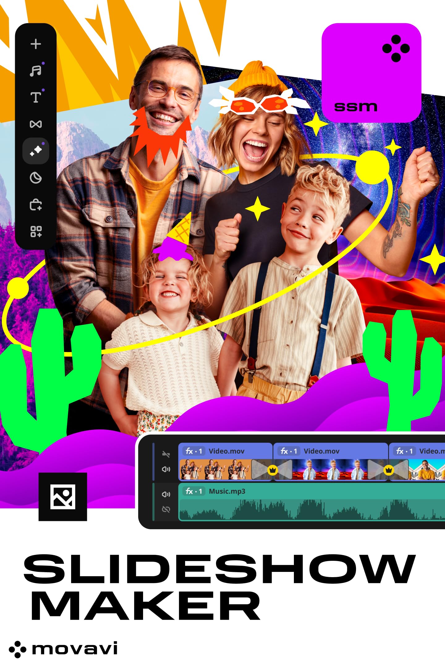 Movavi Slideshow Maker 2025 Personal - Create Stunning Photo Slideshows [PC Download] - Perfect for Weddings, Travel Memories & Family Events