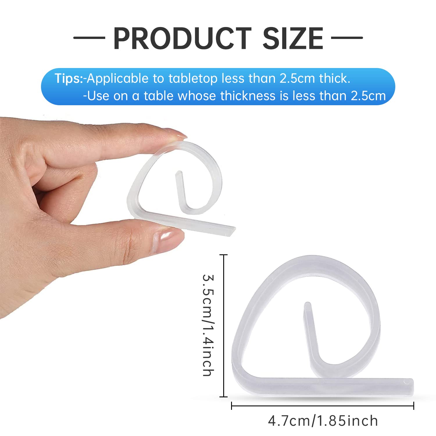 Clear Plastic Tablecloth Clips - 24 Pack Heavy Duty Table Cover Clamps for Picnic, Kitchen, Restaurant & Outdoor Dining - Secure Tablecloth Holders for Windy Days and Party Decorations