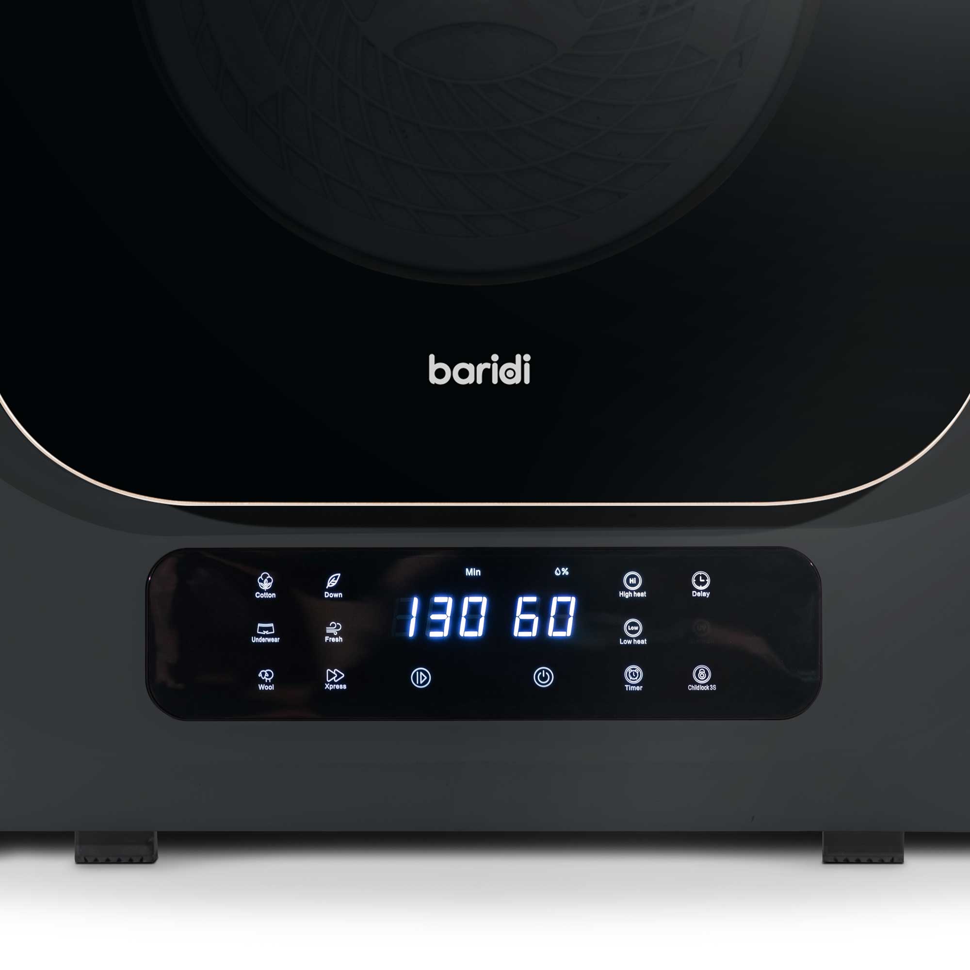 Baridi Mini Tabletop Tumble Dryer - 2.5kg Compact Clothes Dryer with Digital Controls & Wall Mount Brackets | Perfect for Apartments, Dorms, RVs & Small Spaces