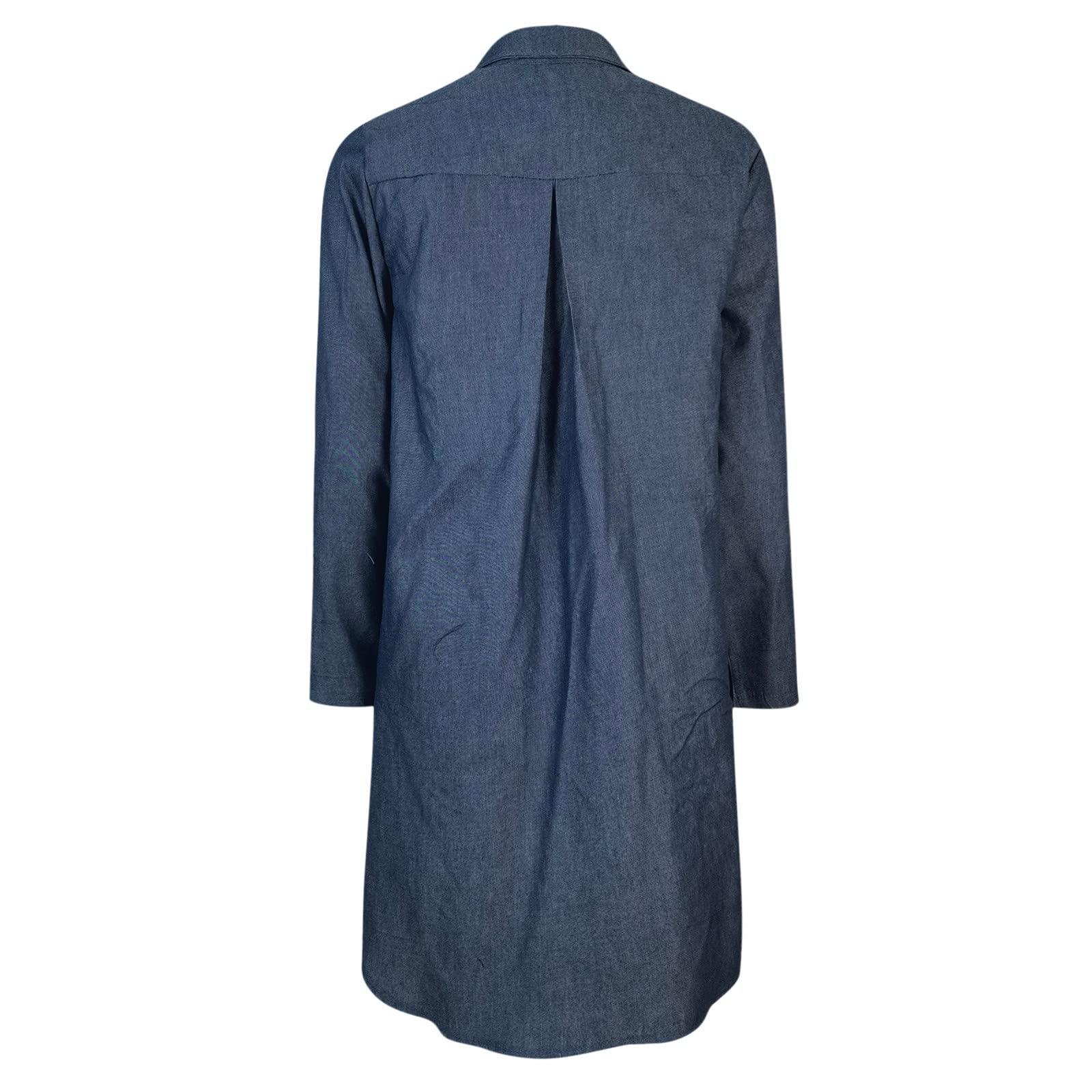 Women's Plus Size Denim Mini Dress - Short Fit Casual Long Sleeve V-Neck Floral Print Dress | Perfect for Date Night, Office Wear & Summer Outings
