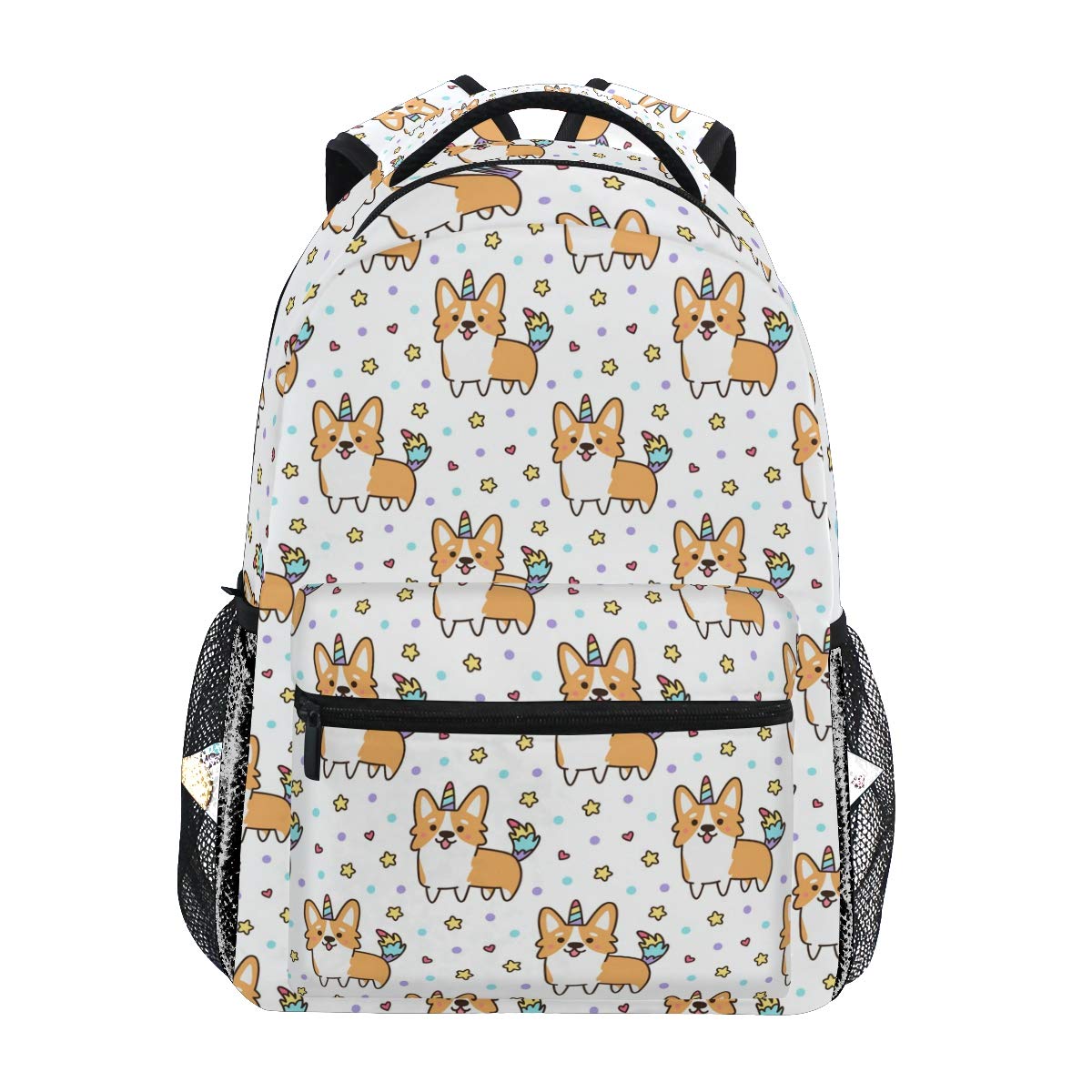**Pfrewn Wamika Welsh Corgi Dog Unicorn Backpack for Kids, Women & Men – Cute Dog Design Laptop Backpack for School, Work, Travel & Camping – Lightweight & Durable Daypack**    *(Use Cases: Perfect for school, office, travel, hiking, and everyday casual use.)*