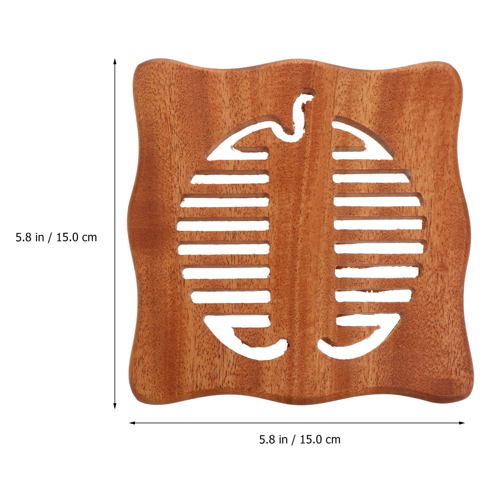 Hemoton Wooden Coaster Set - 1PC Heat Resistant Trivet for Hot Pots, Pans, and Serving Dishes | Non-Slip Cup Mat for Coffee, Tea, and Cutlery | Perfect for Kitchen, Dining Table, and Outdoor Picnics