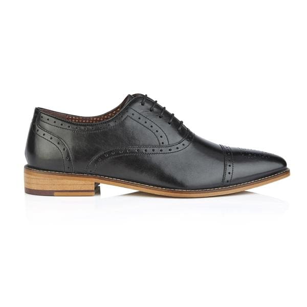 Premium Black London Brogue Arthur Oxford Men's Shoes - Classic Formal & Business Wear for Office, Weddings & Special Occasions