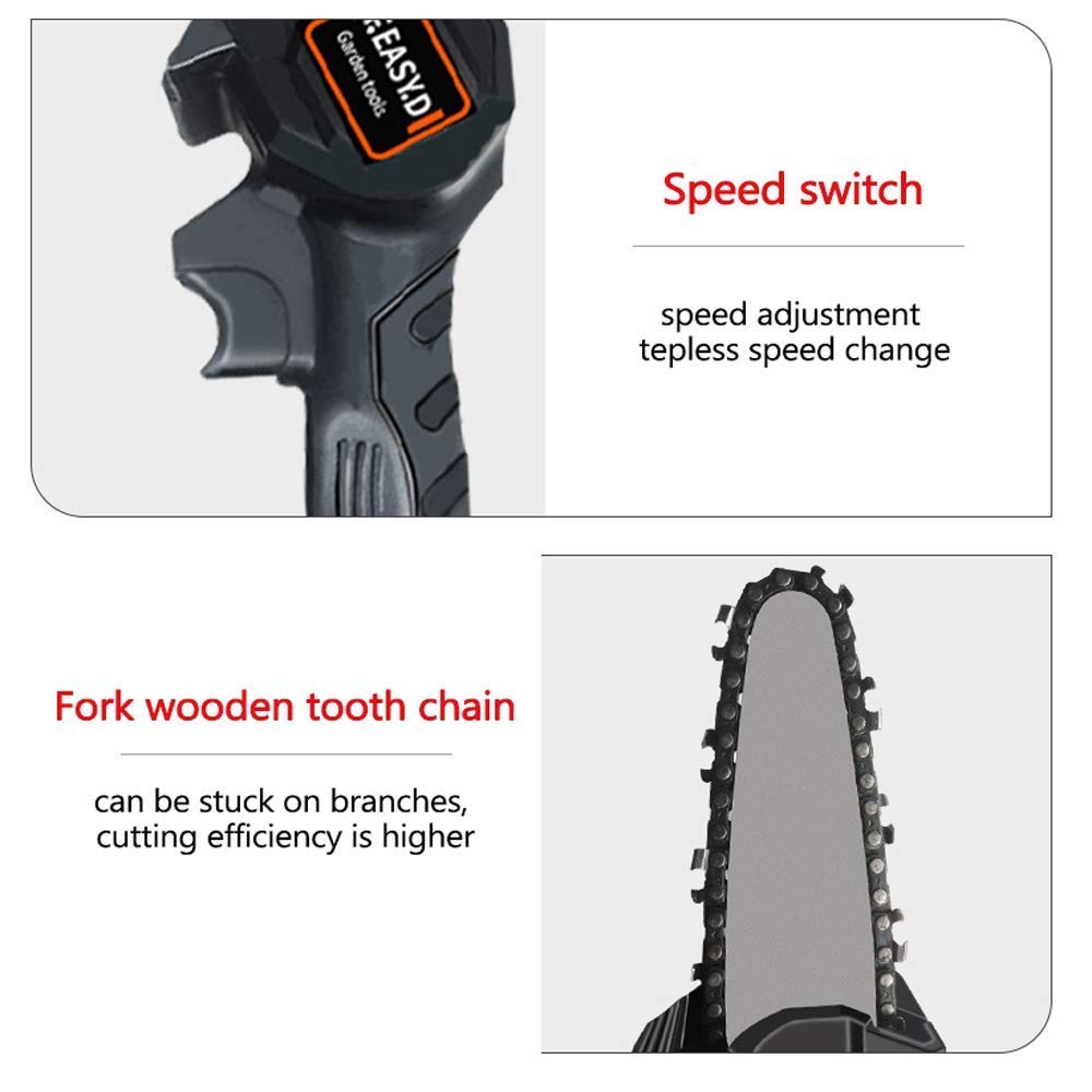 24V Cordless Electric Chainsaw - Rechargeable Lithium Battery Mini Chainsaw for Woodworking, Pruning & Garden Logging | Portable One-Handed Chainsaw for DIY Projects & Outdoor Cutting