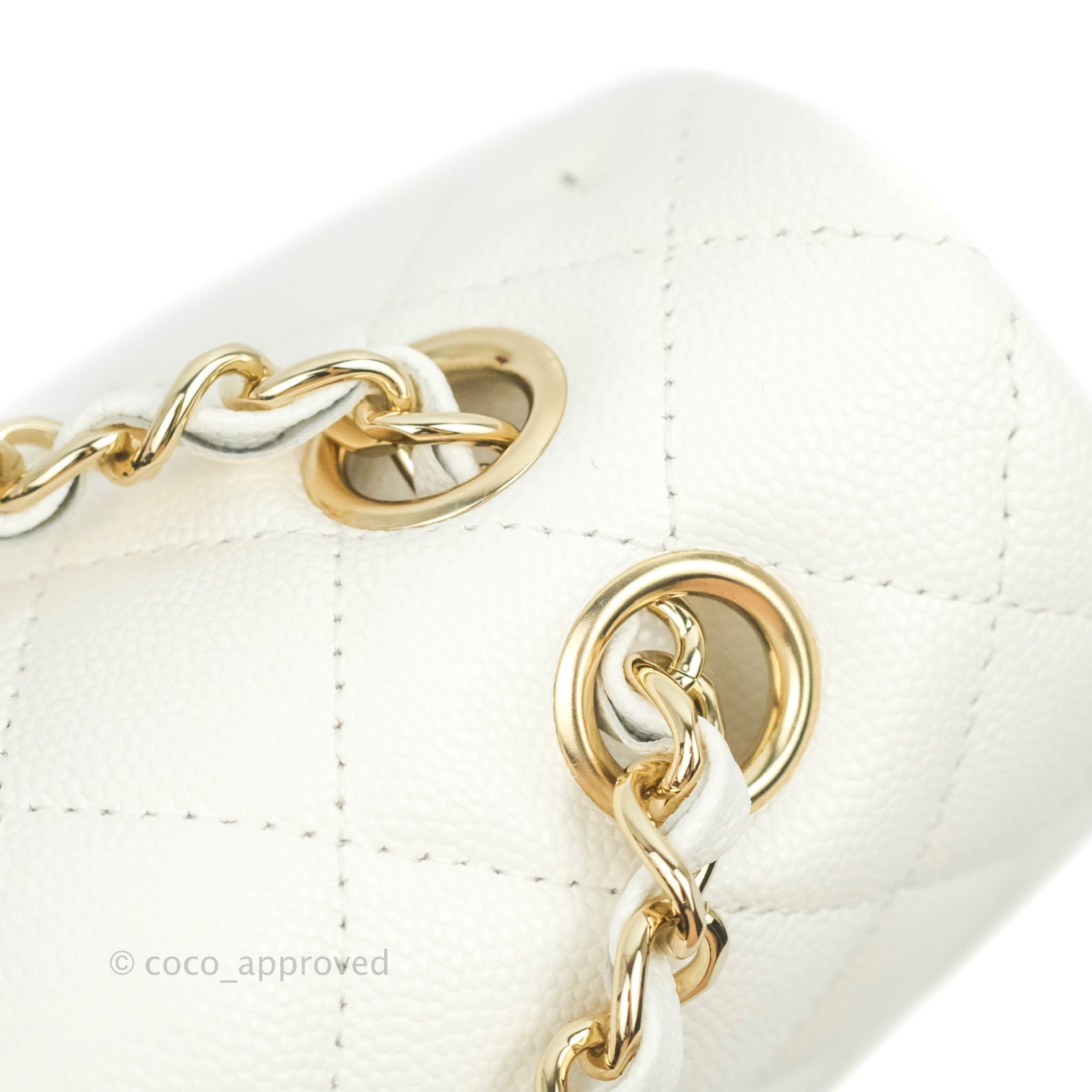 Chanel Classic Medium Double Flap Bag in White Caviar Leather with Gold Hardware - Perfect for Luxury Everyday Wear & Special Occasions
