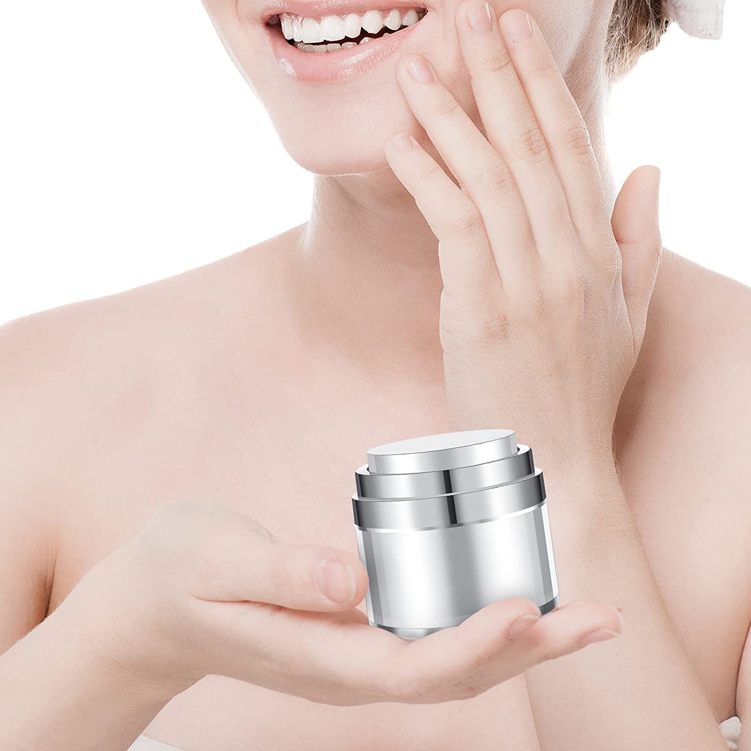 STHITI 30ml Airless Pump Bottles - Leakproof Acrylic Vacuum Cosmetic Containers for Face Cream, Lotion, Foundation & Serums | Refillable Travel-Friendly Skin Care Jars | Perfect for Makeup Storage & On-the-Go Beauty Routine