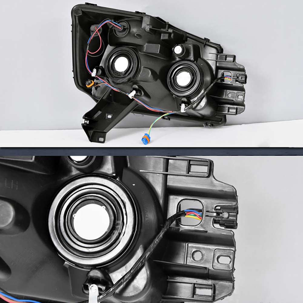 2004-2015 Nissan Titan/Armada Crystal Black Headlights with LED Signal Lamps - Durable Replacement for Improved Night Visibility (Perfect for Off-Roading & Daily Commuting)