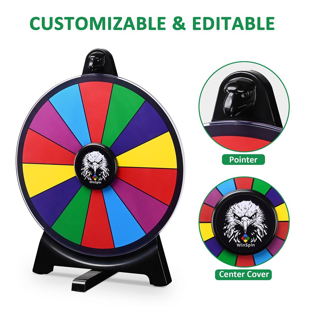 WinSpin 12 Dry Erase Prize Wheel - 12 Inch Spinning Wheel for Classroom Games, Raffles, and Party Activities - Perfect for Teachers, Events & Family Fun