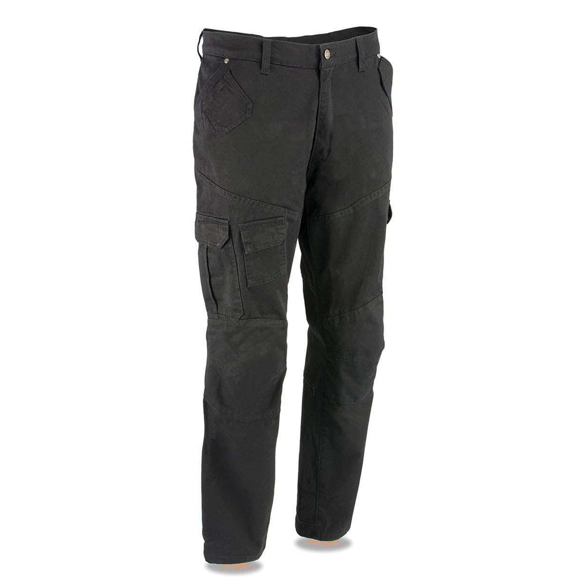 Milwaukee Leather MPM5591 Men's Armored Black Cargo Jeans - Aramid Reinforced by DuPont Fibers for Motorcycle Riding & Outdoor Work