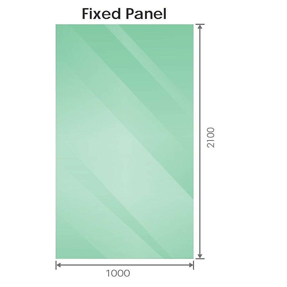 100x210cm Frameless Glass Shower Screen with Gunmetal Wall & Floor Channel - Modern Bathroom Enclosure for Walk-in Showers & Wet Rooms