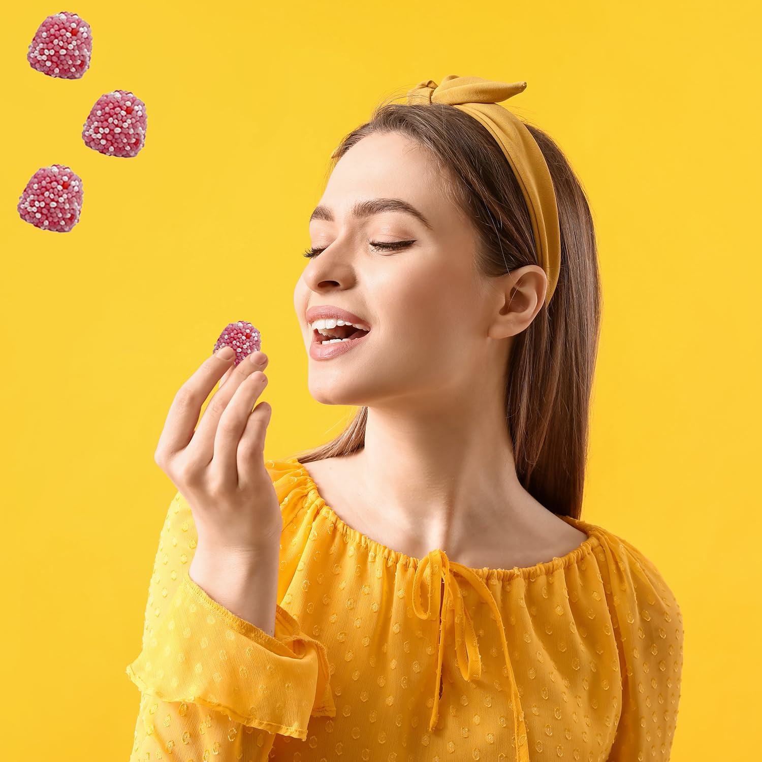 Fruidles Pink Berry Gummy Candy - Nonpareils Coated Sour Gummies, 8oz (Half Pound) - Perfect for Birthday Parties, Movie Nights & Sweet Treats