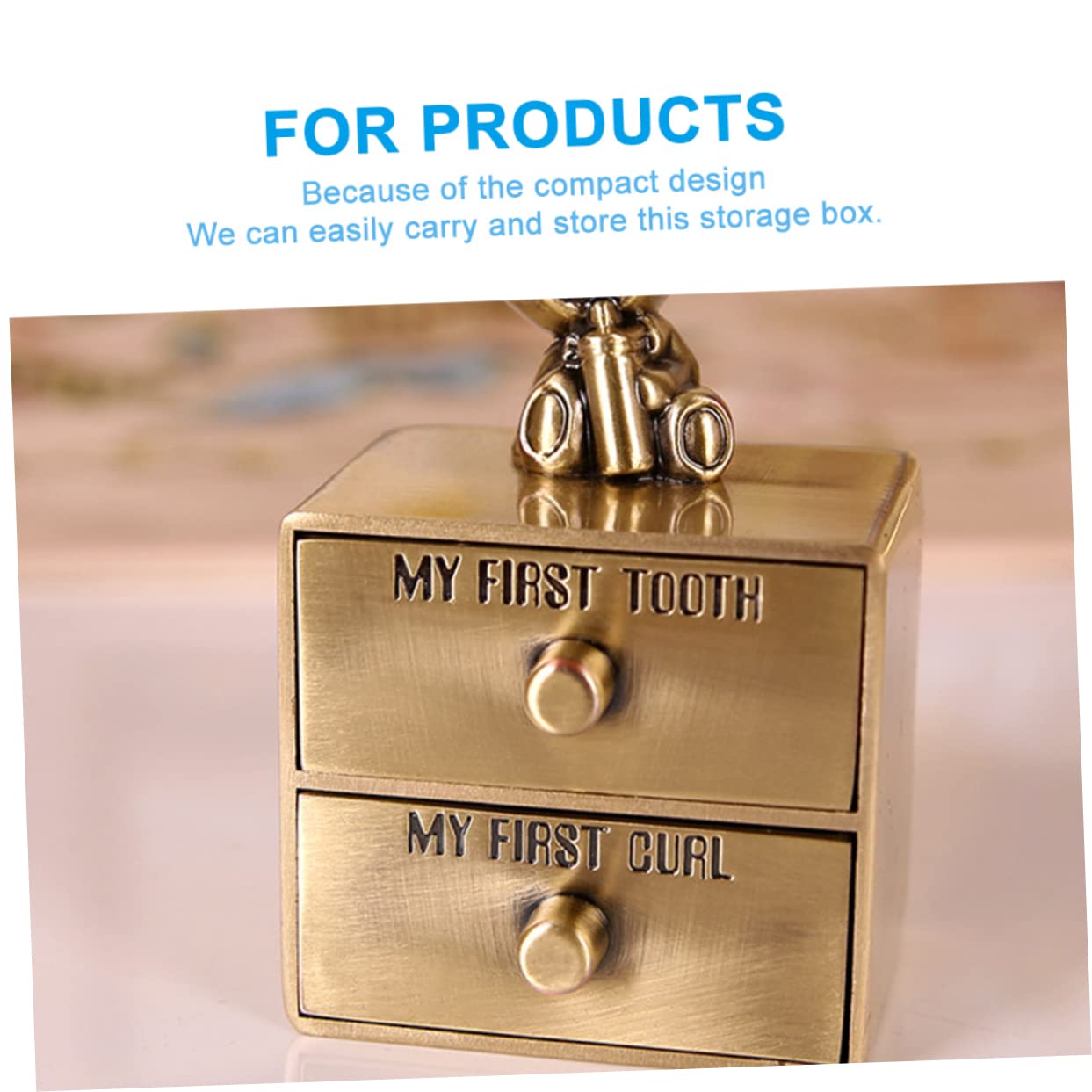 SHOWERORO Metal Tooth Box - Teeth Storage Case for Keepsakes & Baby Teeth