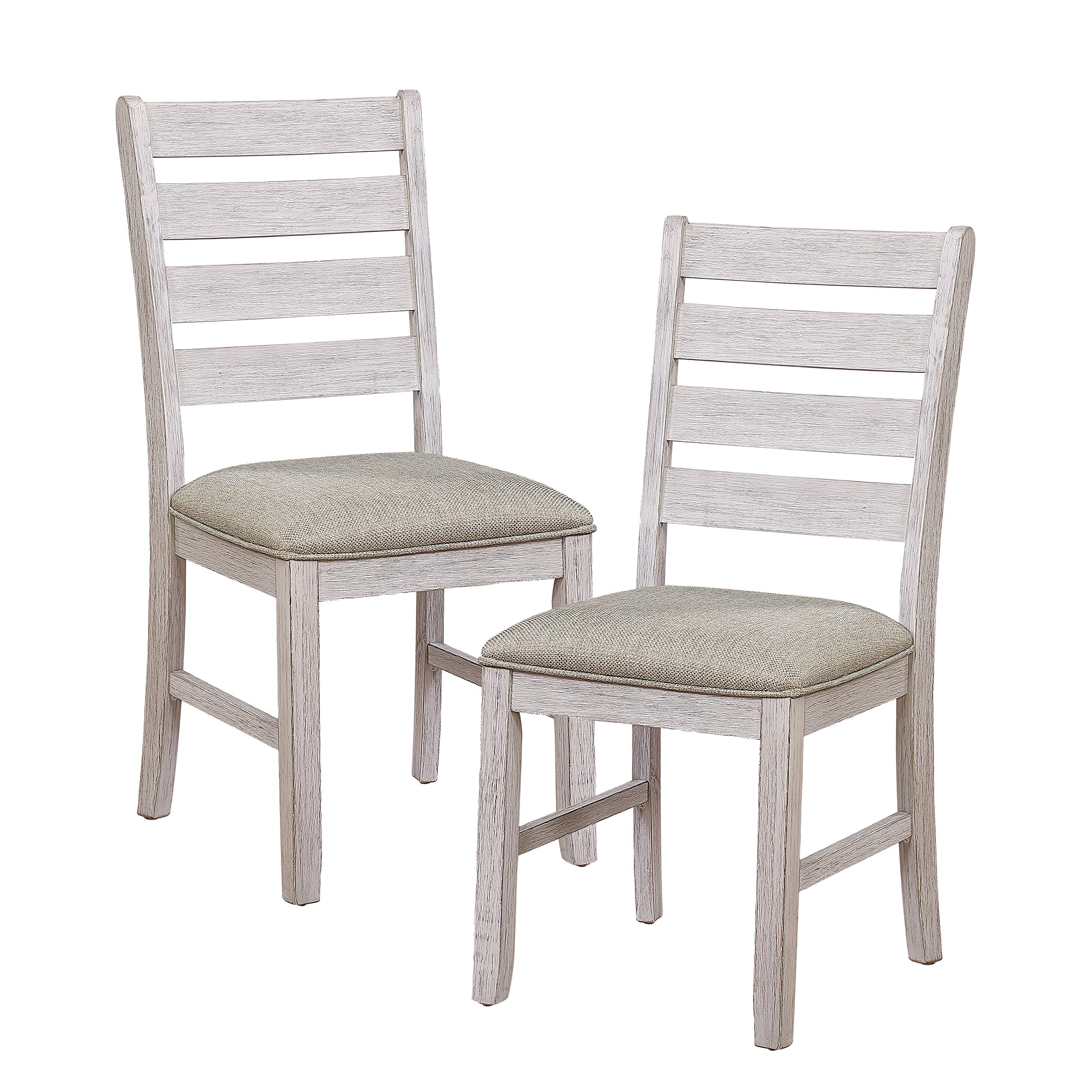 Lexicon Ameillia Dining Chairs Set of 2 - Modern White Kitchen Chairs for Dining Room, Breakfast Nook & Small Spaces - Comfortable & Stylish Seating Solution