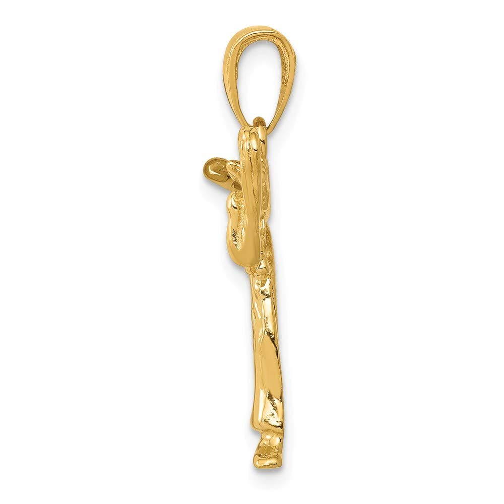 14K Yellow Gold Karate Girl Charm Pendant - Roy Rose Jewelry for Women & Girls - Perfect for Martial Arts Gifts, Sports Jewelry & Everyday Wear