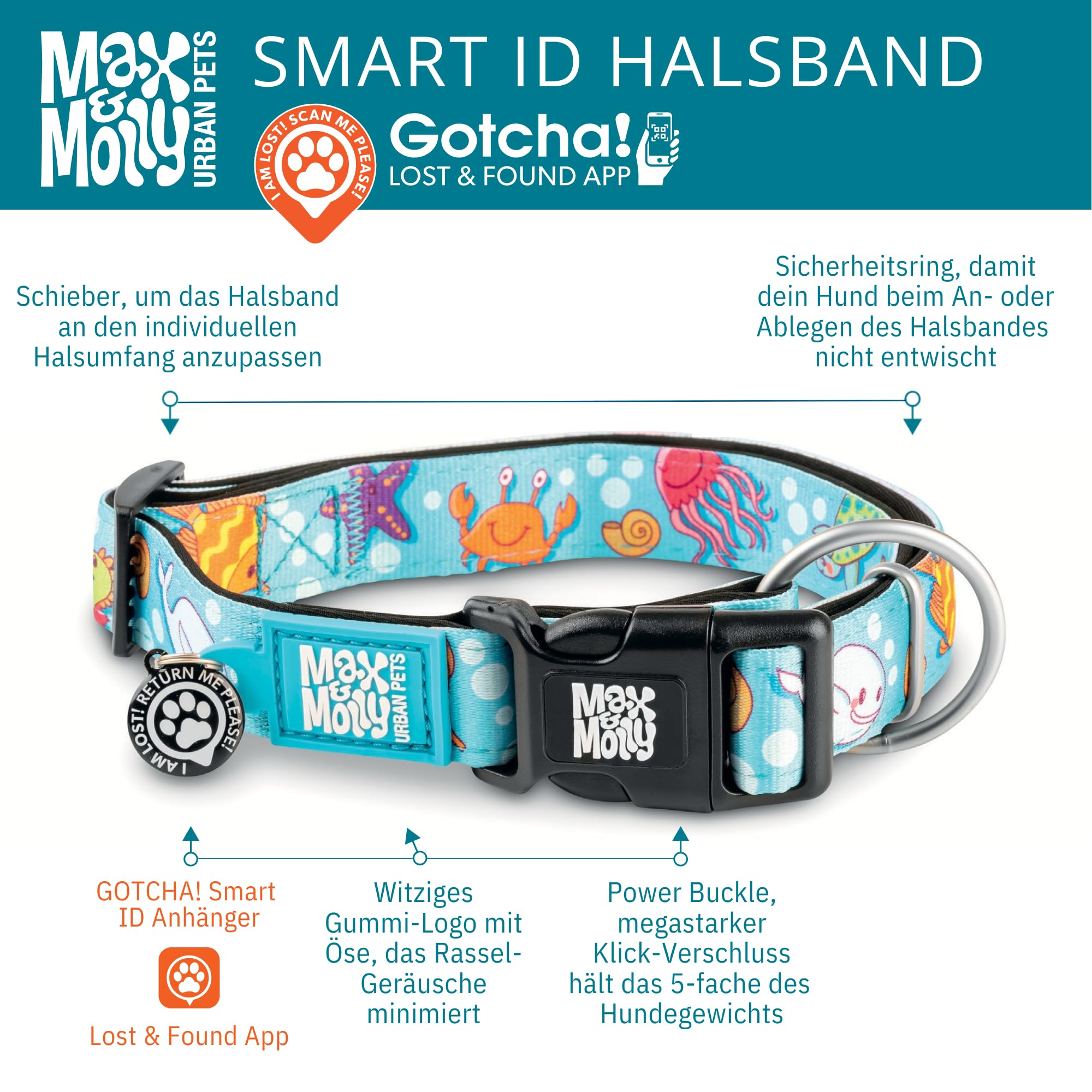 Max & Molly Fashion Smart ID Dog Collar - Adjustable, Waterproof & Machine Washable Pet Collar with QR-Tag for Small Dogs | Zebra Print Design | Anti-Fade Durable Material | Perfect for Daily Walks, Pet Safety & Stylish Outfits