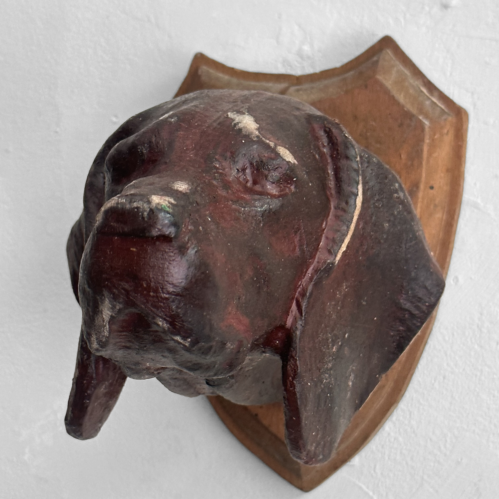Hand-Carved Black Forest Dog Head Figurine (#546) - Unique Home Decor & Collectible for Pet Lovers