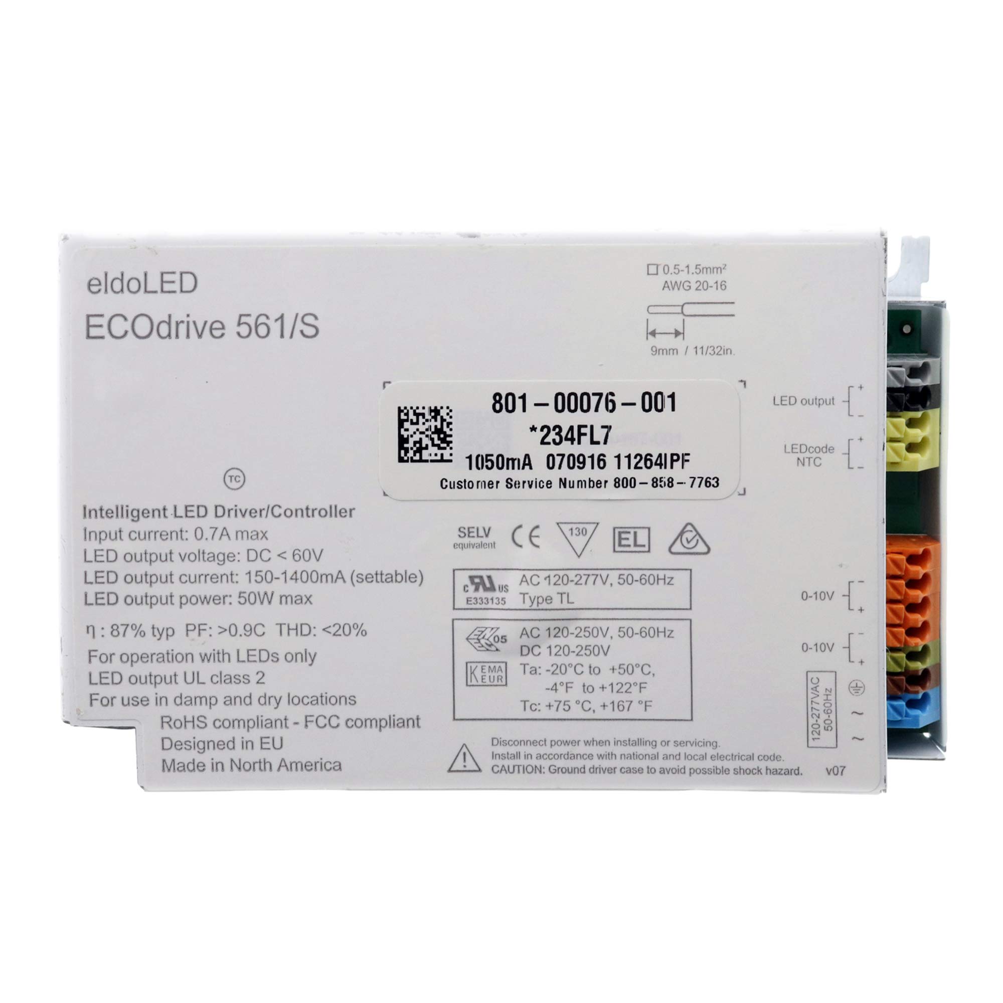 ECOdrive-561/S LED Driver Controller, 60V DC 150-1400mA, 50W, 120V/277V Input - Perfect for Commercial LED Lighting, Outdoor Signs, and Architectural Illumination