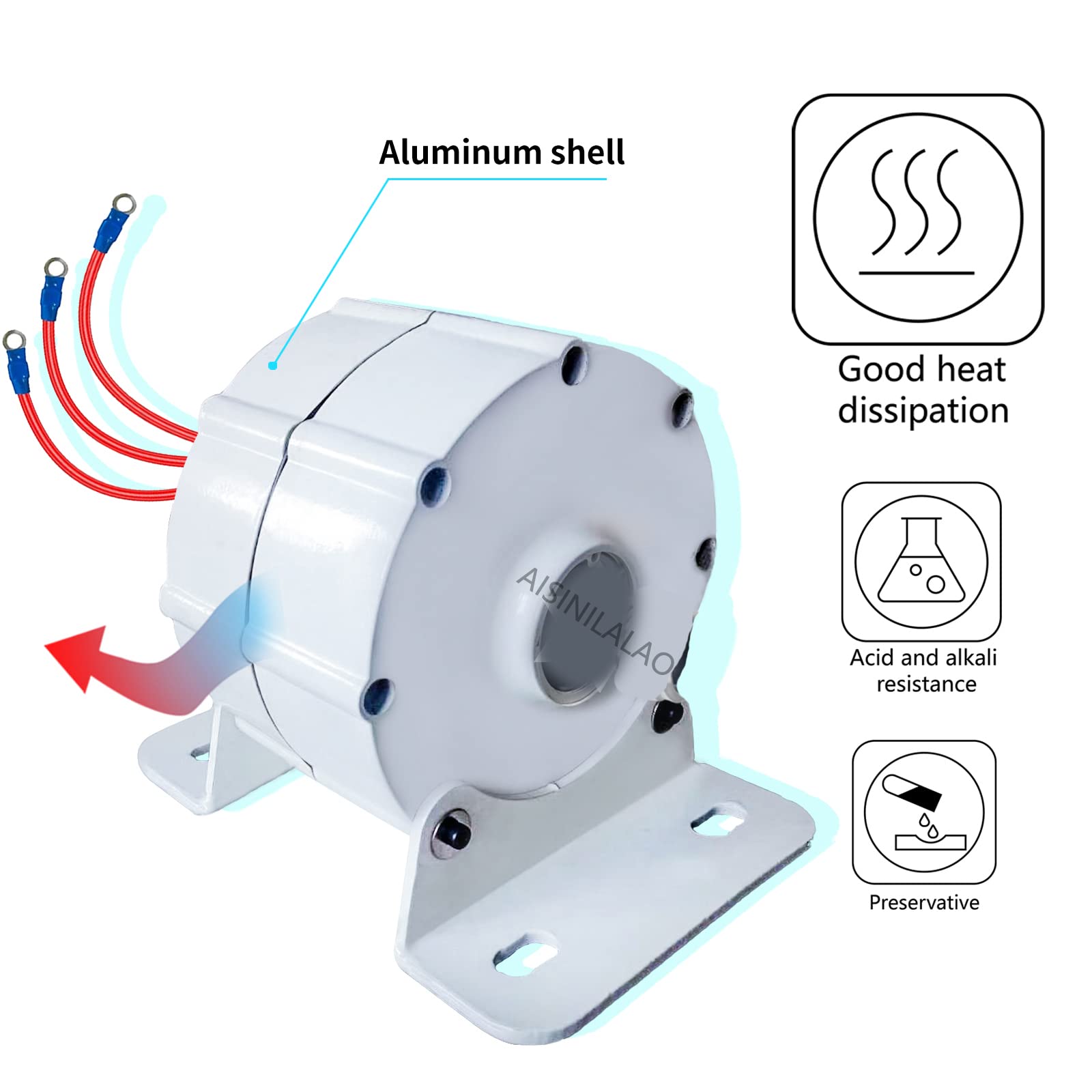 12KW Gearless Permanent Magnet Generator - 500RPM 110V/220V AC Alternator for Wind & Hydro Power Systems - Perfect for Off-Grid Energy, Home Wind Turbines & Water Power Generation