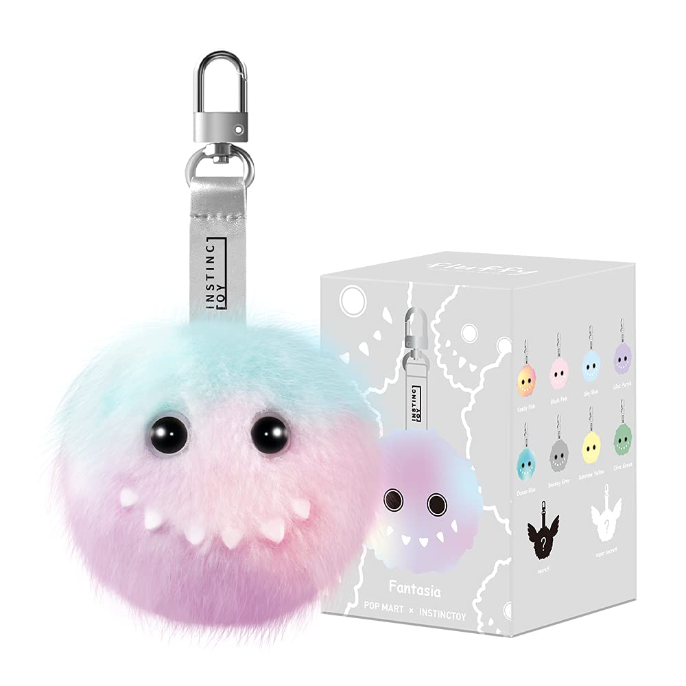 POP MART Instinctoy Fluffy Plush Pendant Series - 9PC Blind Box Collectible Cute Figure Random Art Toy Set | Perfect Gift for Christmas, Birthday, Party, Home Decoration & Anime Fans Collection