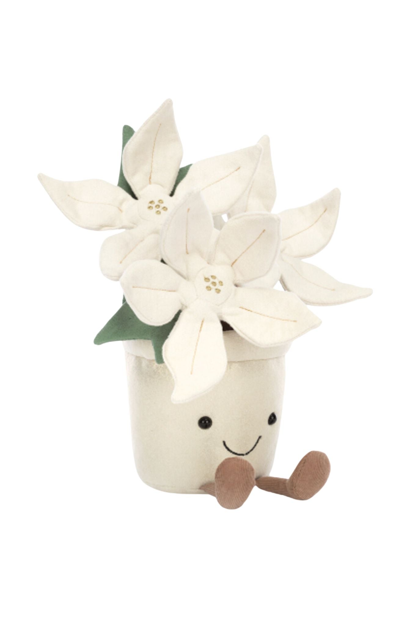Jellycat Amuseables Gold Poinsettia Plush Flower - Soft Christmas Holiday Decor, Gift for Kids & Adults (Home, Office, Party Decoration)